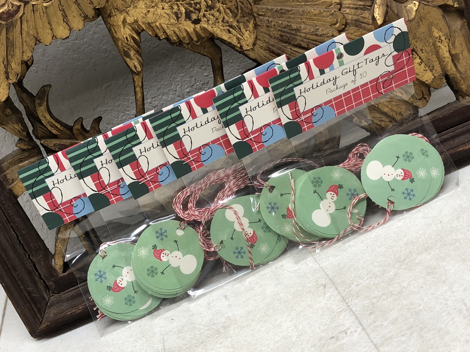 Lot of 6 Packs of 10 Xmas Holiday Gift Tags Snowman by Running Rhino 60 Total
