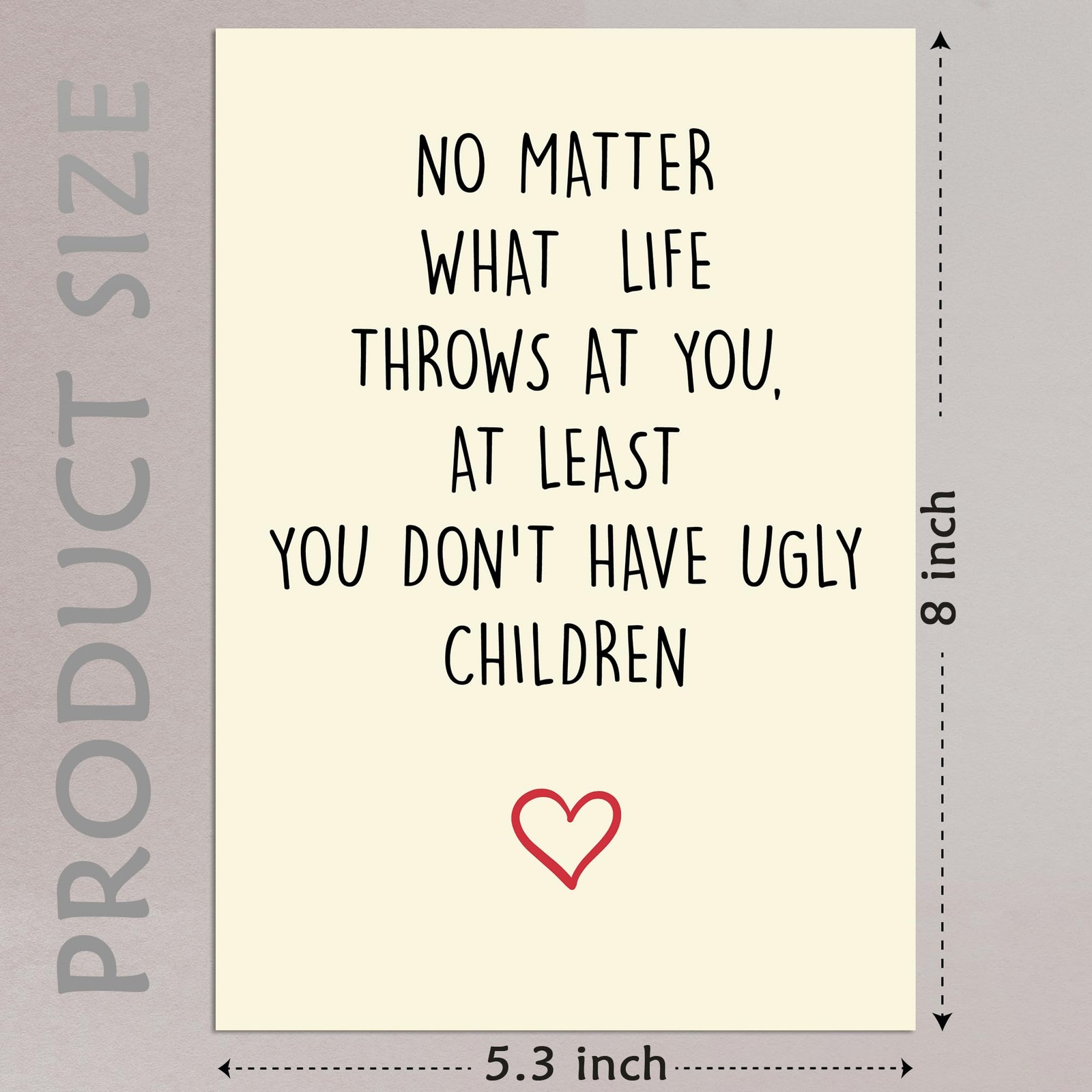 Cheerin Greeting Card with Envelope – Funny 8 inches x 5.3 inches, Warm White