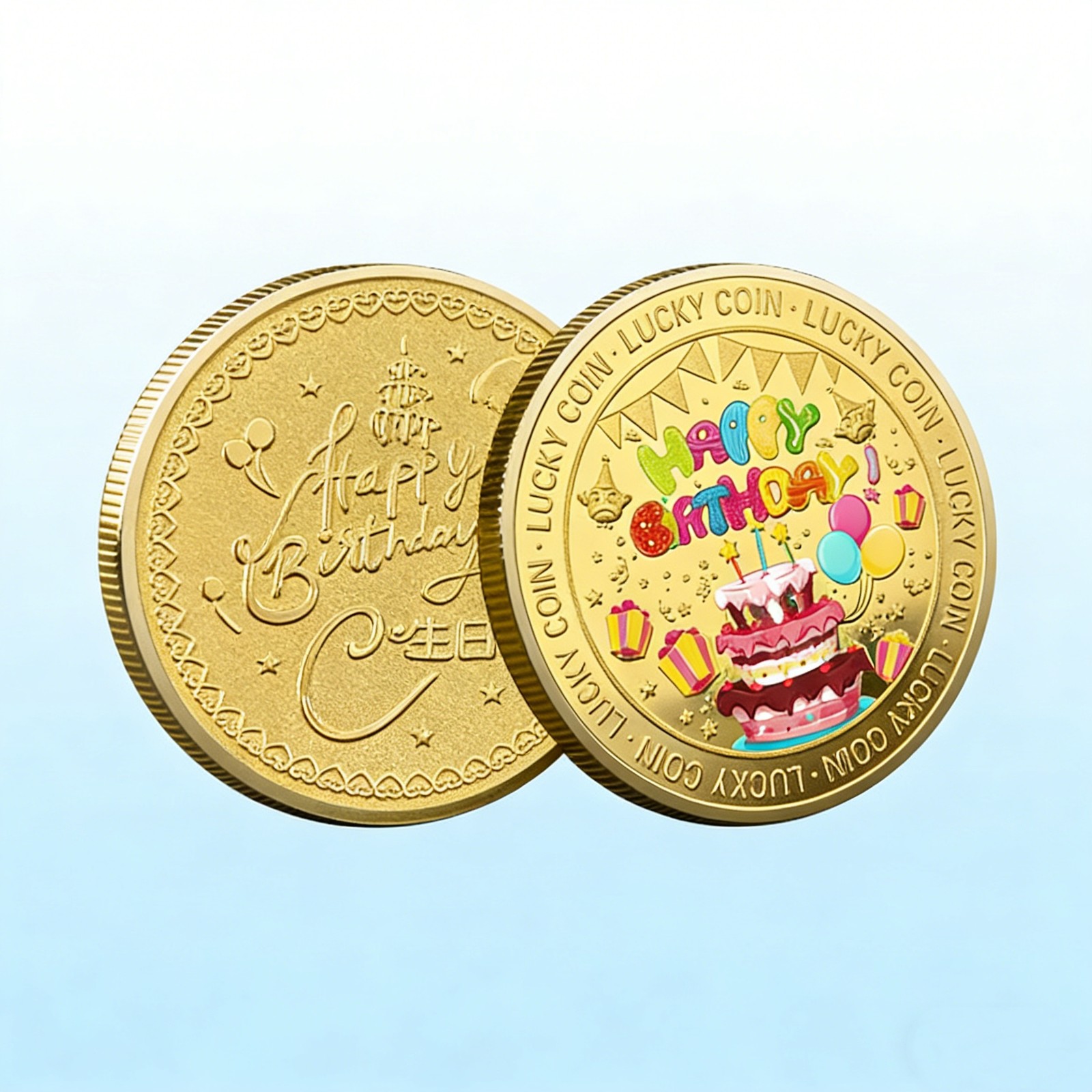 1PC Lucky Birthday Commemorative Coin w/ Acrylic Case Perfect Gift for Loved One
