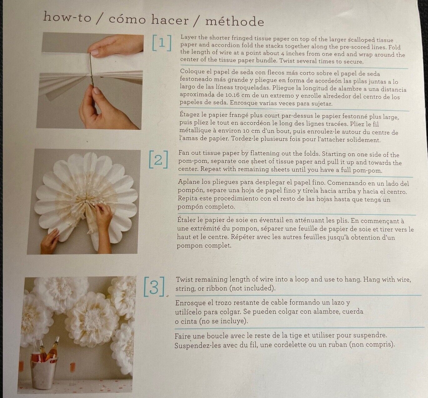Martha Stewart Crafts Kit 5 HUGE White POM POMS Wedding Shower Party Decor NWOT
