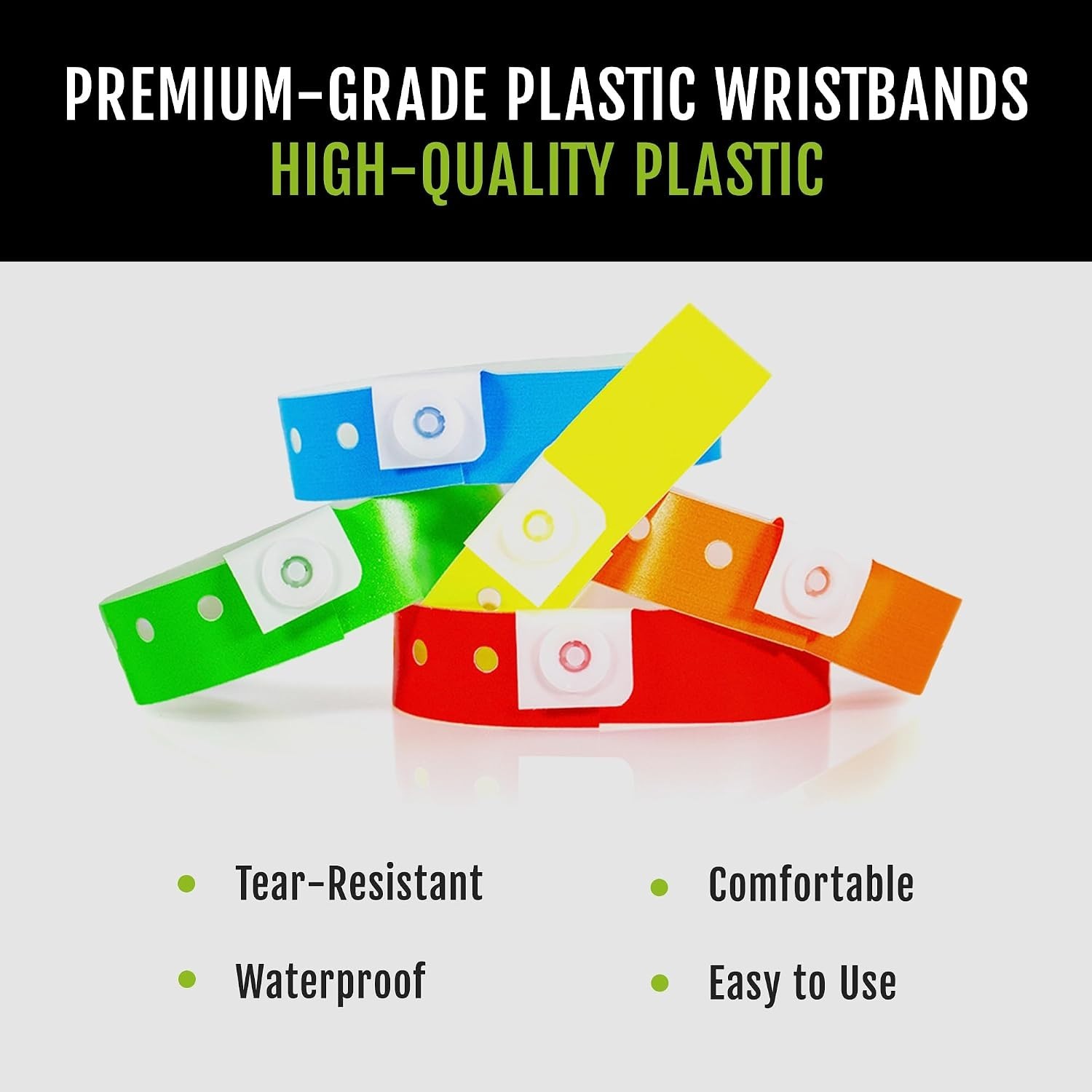 Extended Wear Plastic Wristbands Variety Pack – 500 Count