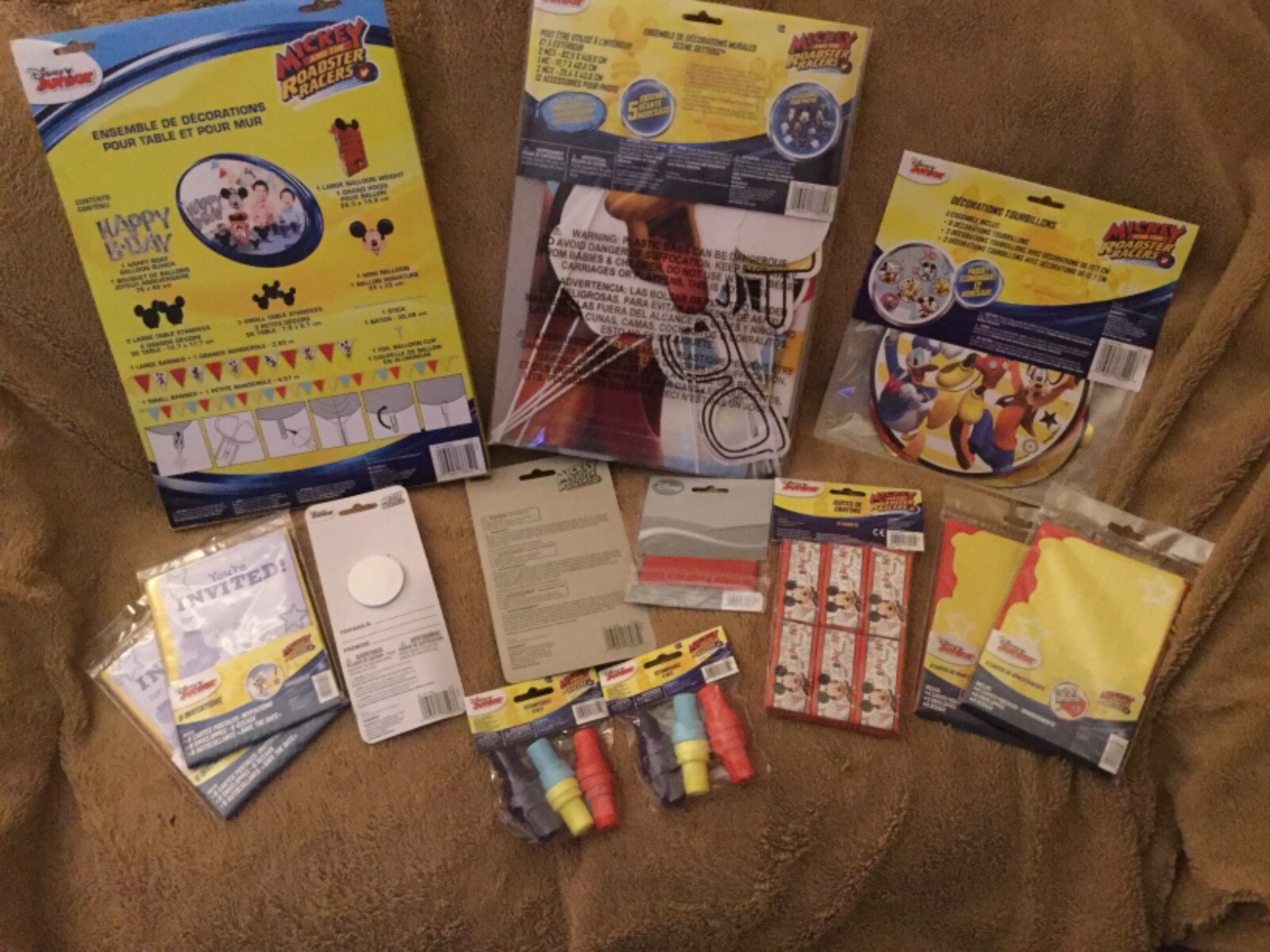 Huge lot Mickey Mouse roadster racers Birthday party supplies decorations favors