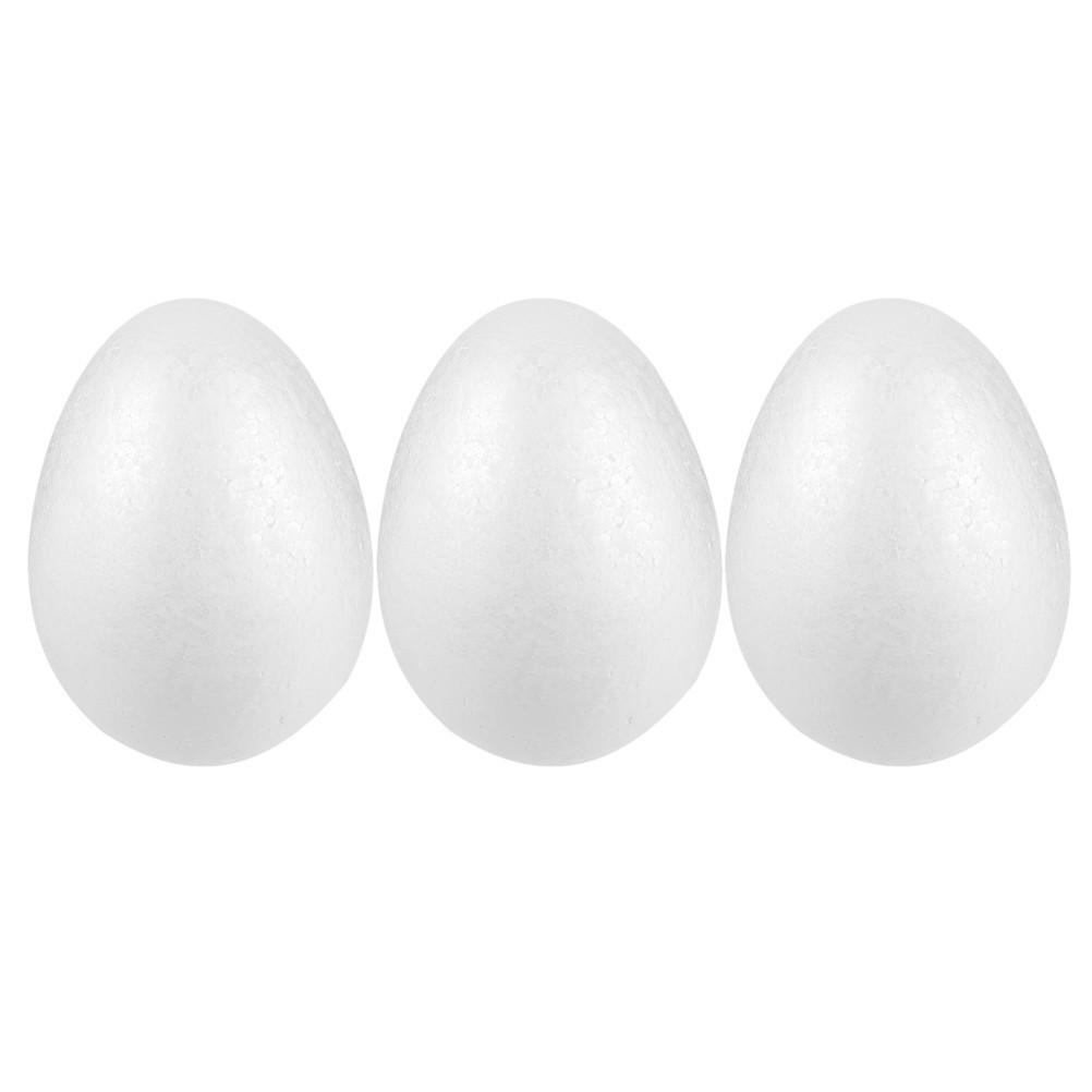 3Pcs Reusable Polystyrene Foam Eggs for Easter DIY Crafts Kids Painting Fun