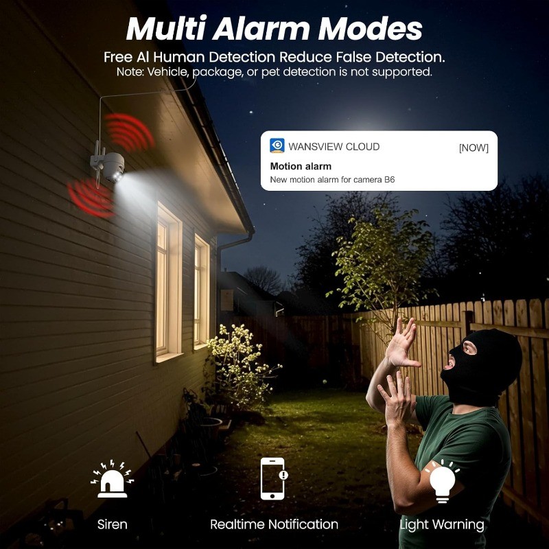 2K Cameras for Home Security-2.4G WiFi Outdoor Camera Wireless Solar
