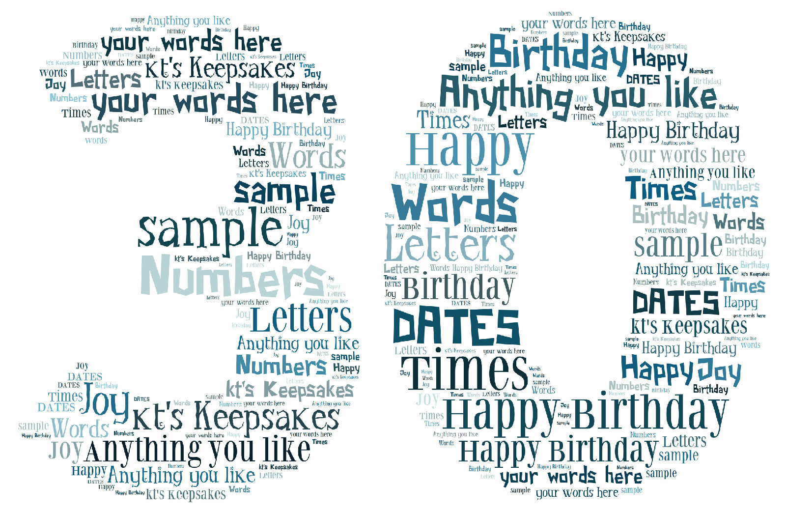 word art personalised gift present keepsake birthday 30th birthday daughter son