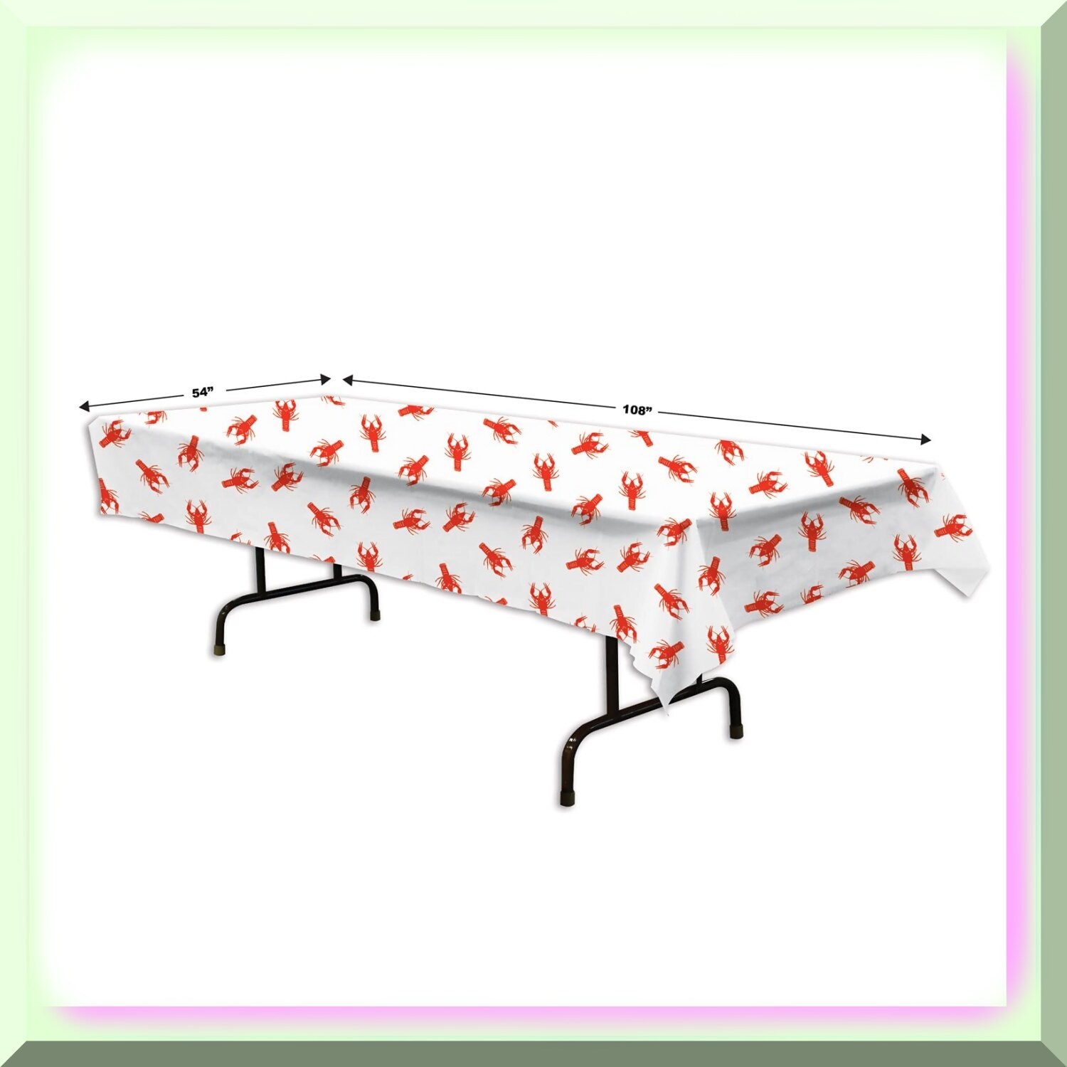 Red and White Crawfish Tablecover 54×108 inches