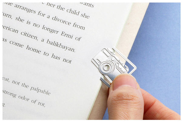 CAMERA Cute Silver Color Little Stainless steel Bookmark Decals – Perfect gift