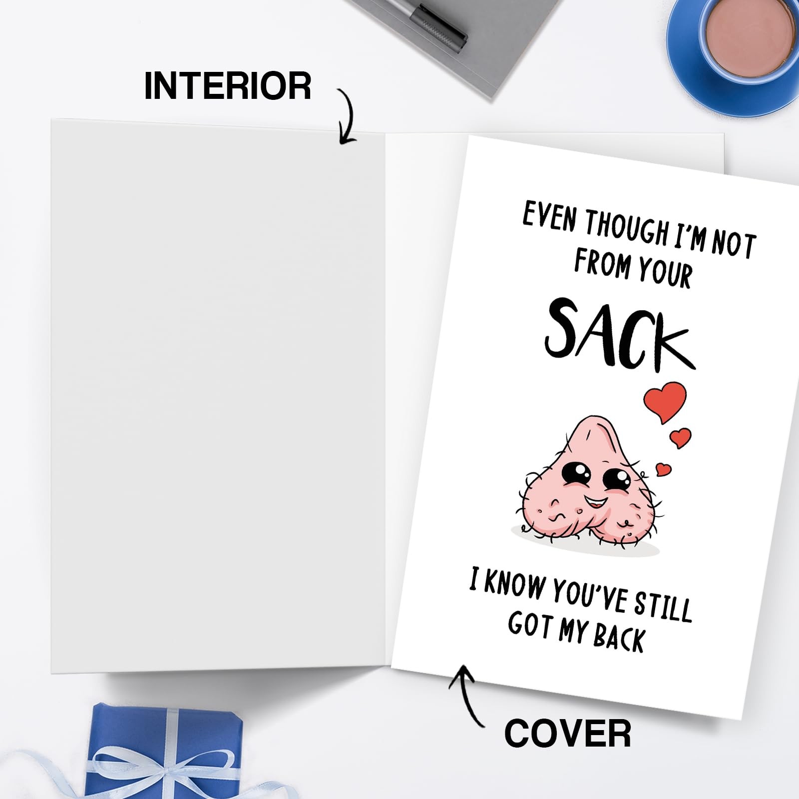 Huameigf Funny Bonus Dad Card for Fathers Day, Humor 8 x 5.3 inches, hm03