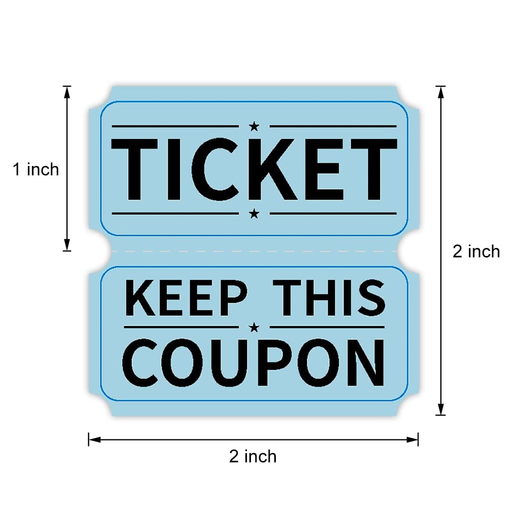 8000 Assorted Raffle Ticket Rolls, Double Raffle Tickets Set of 4 Colors Prin…