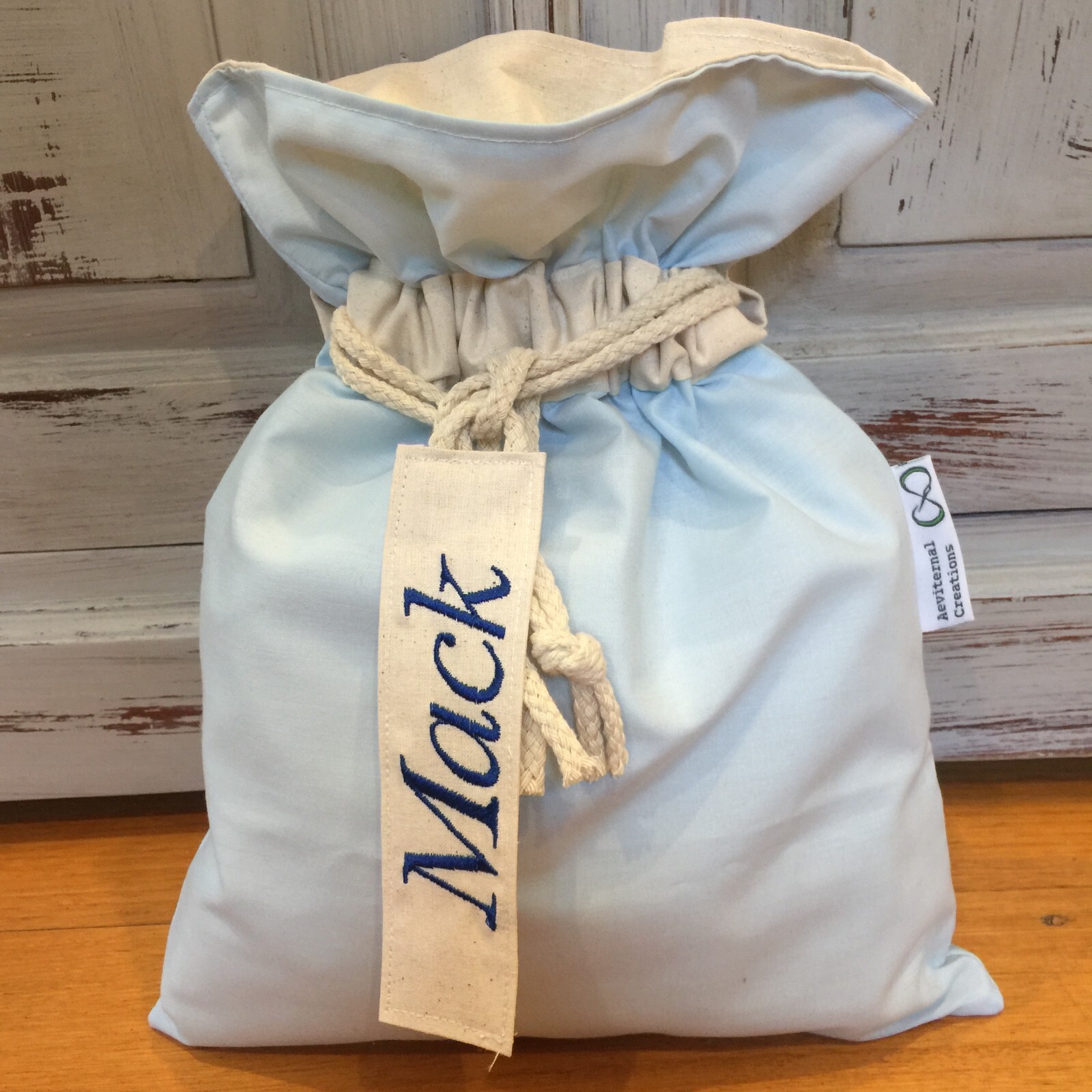 Gift Bag 35cm x 25cm, Personalised With Tag, Fabric Lined, Handmade in Australia