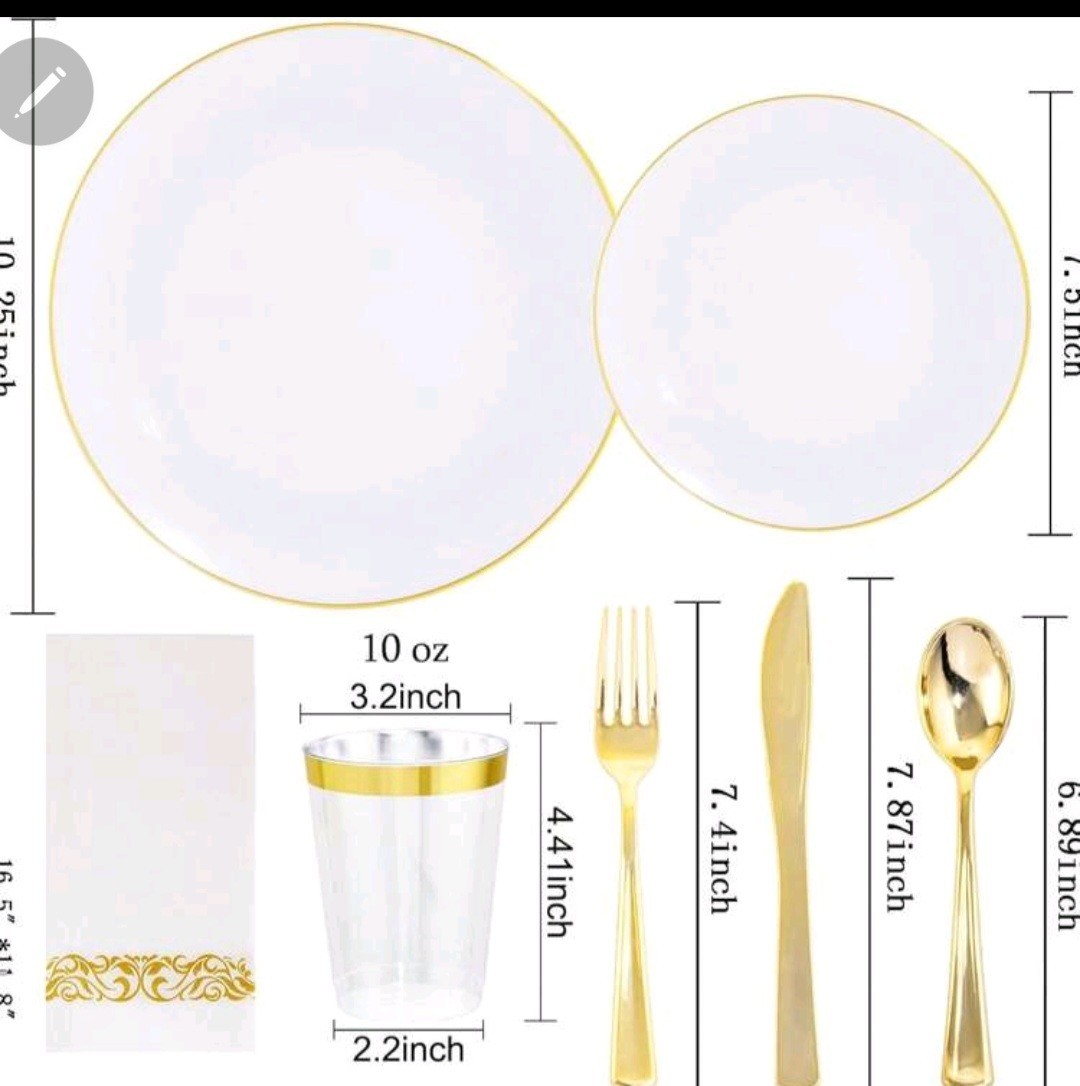 Plastic Party Plates Dinnerware Set