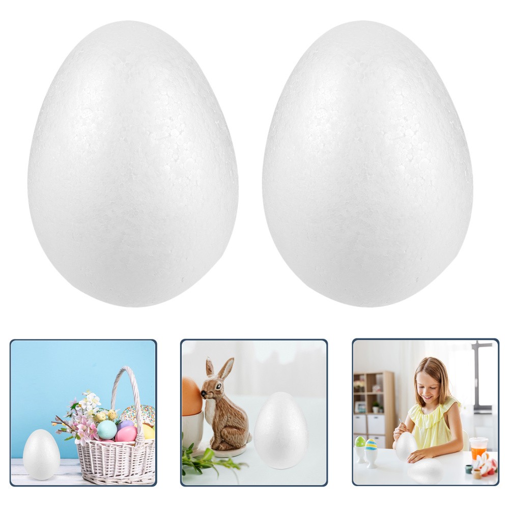 3 Pcs Craft Foam Egg Shape Children Painting Eggs Easter DIY Decorative