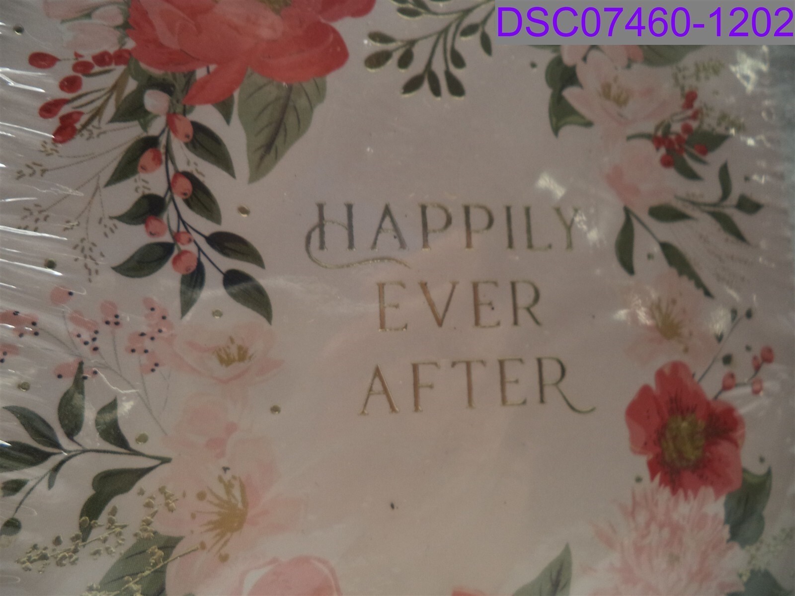 Qty = 1 Pack of 3: Minted Foil Pressed Happily Ever After Floral Wedding Card