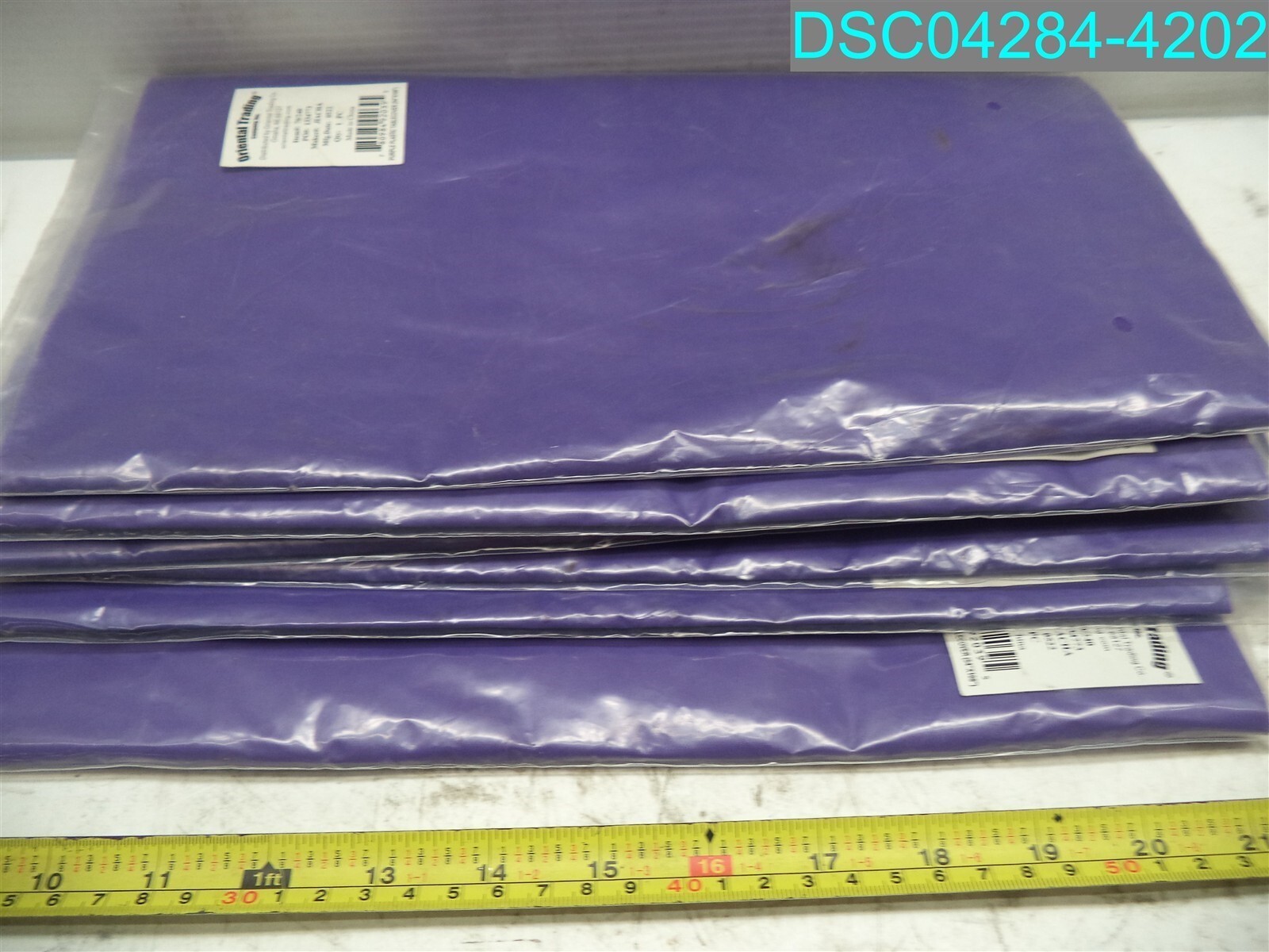 QTY=6:Oriental Trading 54″x108″ Purple Rectangle Plastic Tablecloth 780984920395