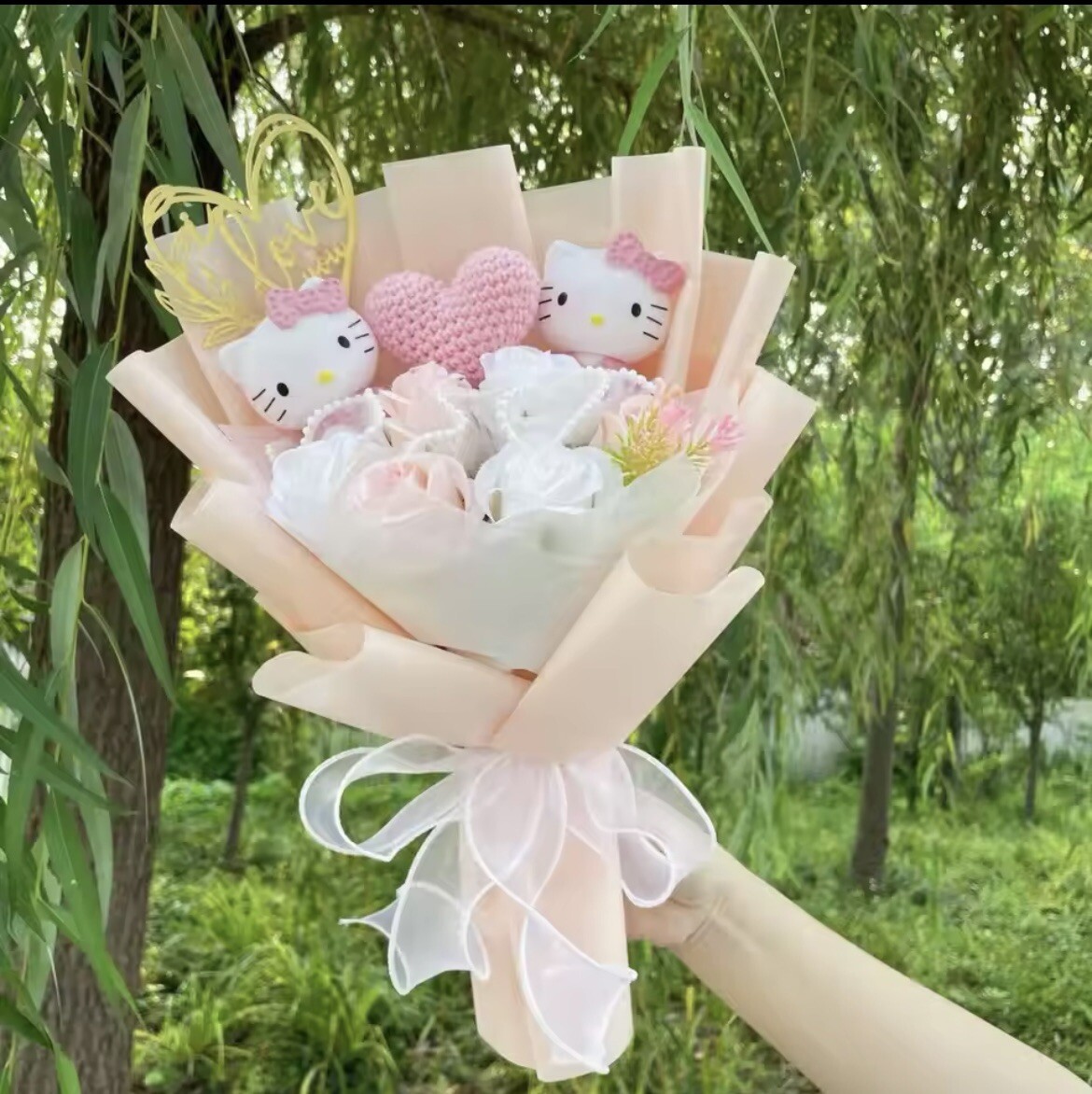 Kawaii Hello Kitty Sanrio Artificial Flower Bouquet Christmas Gift Valentine’s