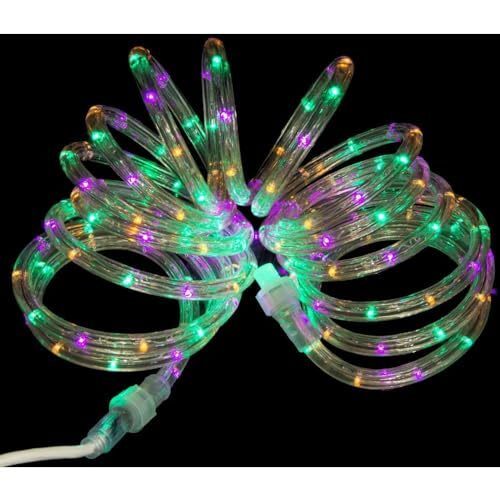 Halloween Mardi Gras LED Rope Lights Ornament Decor 144 Christmas Indoor/Outdoor