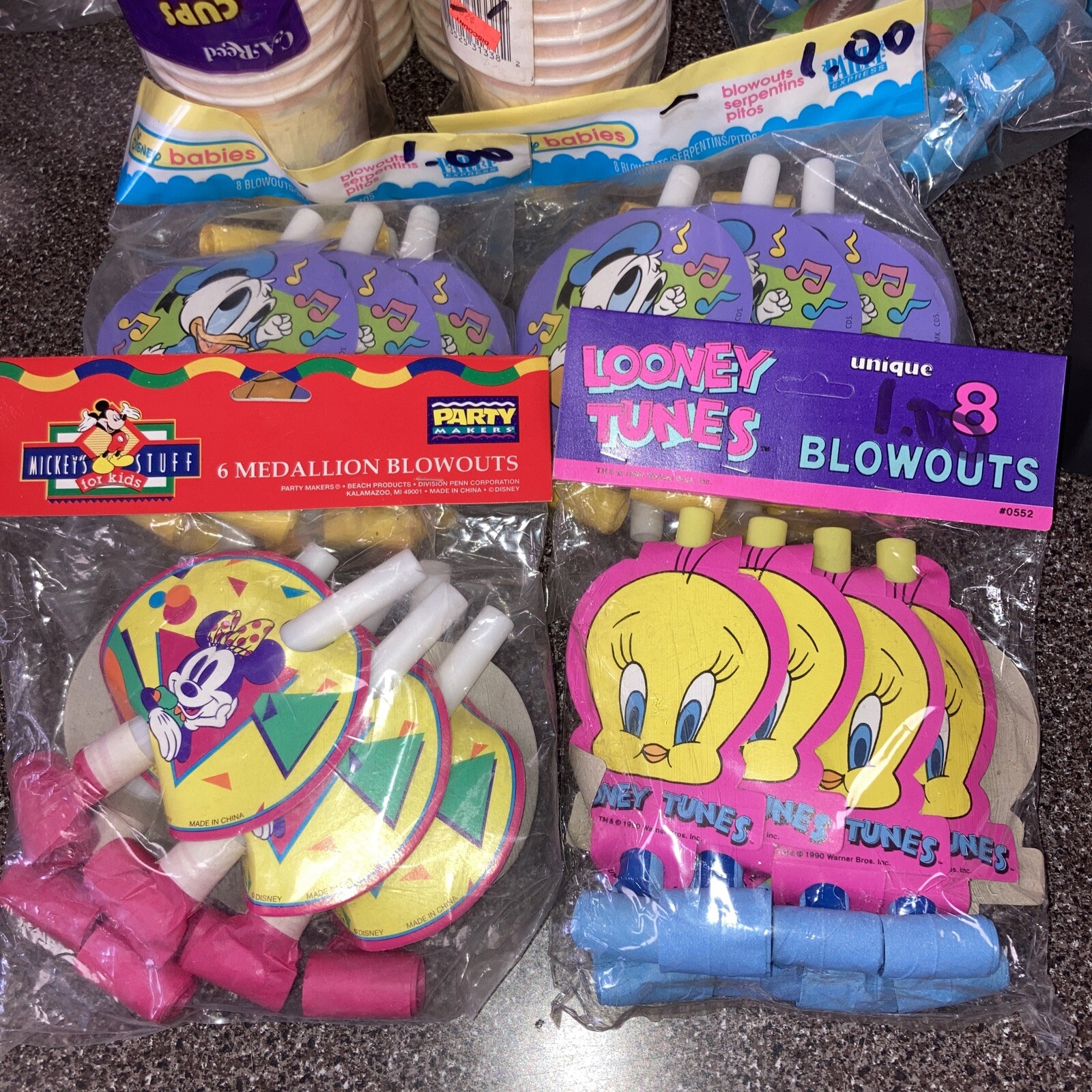 Blowout Party Favors Looney Tunes Donald Duck Mickey Mouse Tweety Bird Vintage