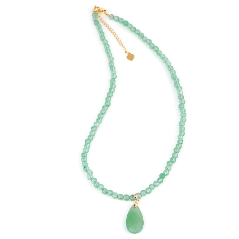 Multi-Style Beaded Choker Necklace Teardrop Pendant Healing Stone Jewelry Gift