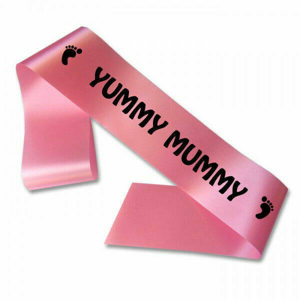 BABY SHOWER YUMMY MUMMY SASH SASHES GIFT PRESENT MULTIPLE COLOURS MUM TO BE NEW
