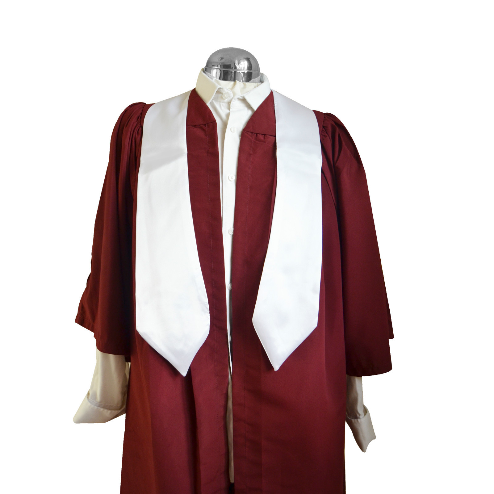 Choir Robe Gown/Sash Stole Set Burgundy Women/Men Priest Church Graduation