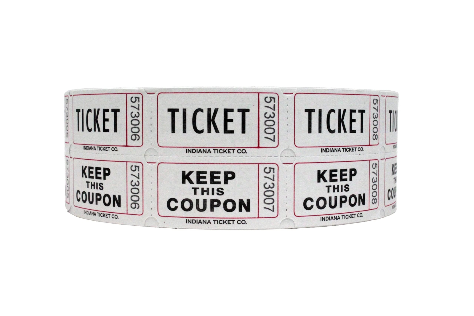 Indiana Ticket Co. 2,000 White Double Roll Raffle Tickets-Premium Quality 50/50