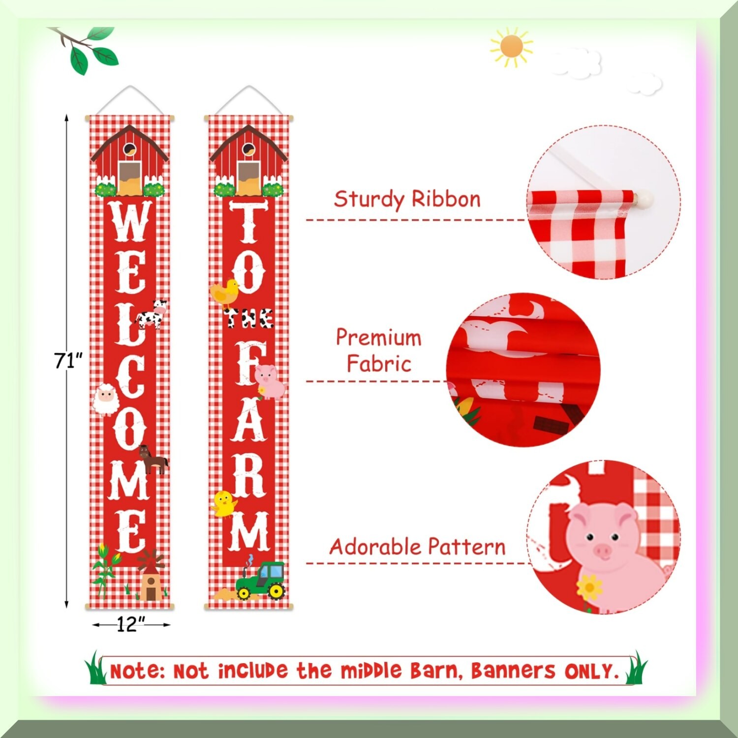 Farm Animal Welcome Door Banner Set