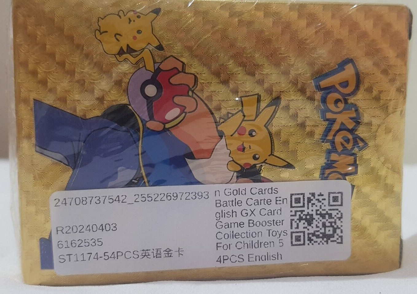 Golden Pokémon PVC Card in Box (54pcs) for Birthday Gift