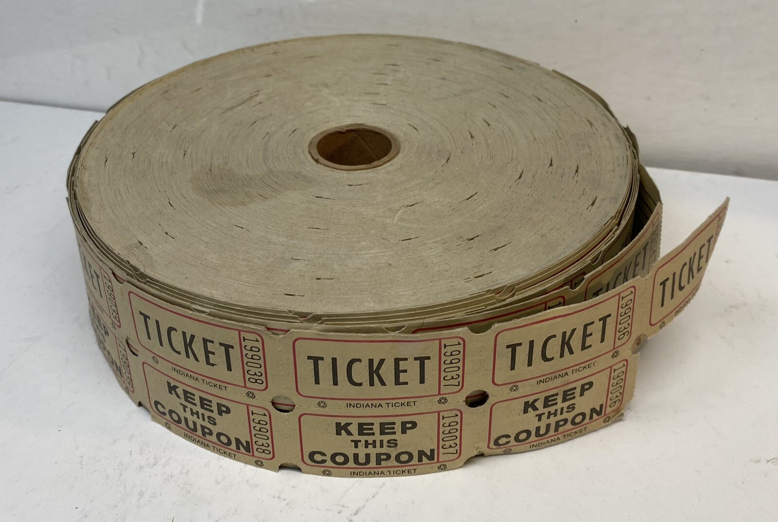 Raffle Tickets Double Stub Roll of Used Fund Raiser Festival Indiana USA