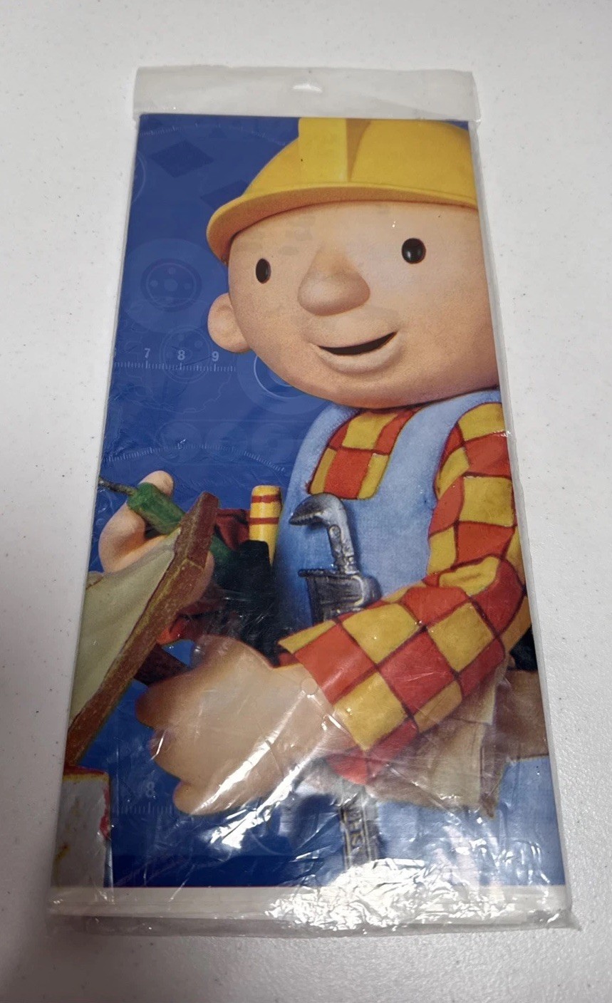 Vintage Party Express Hallmark 2005 Bob The Builder Table Cloth 54″ x 102” New