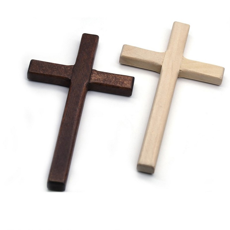 Christian Wooden Cross 12cm(4.7in) Hanging Wall Large Long Crucifix Two CoTTWO