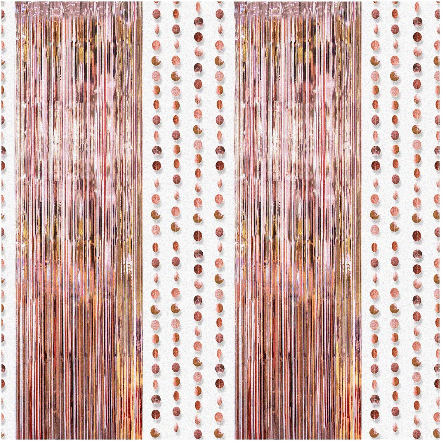 Rose Gold Fiesta Decor Kit with Fringe Curtain and Backdrop