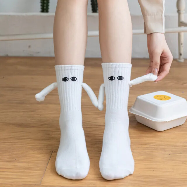 Christmas Socks Funny Holding Hands Stockings Xmas Gifts Magnetic Sock Men Women