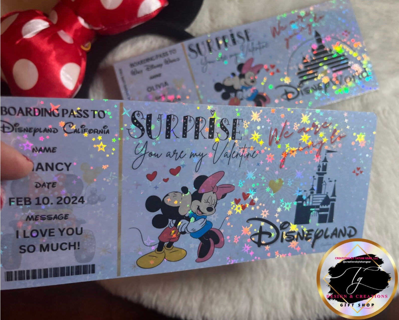 A COLLECTIBLE MAGICAL STARS FANCY HOLOGRAPHIC VALENTINES LOVE Surprise Ticket