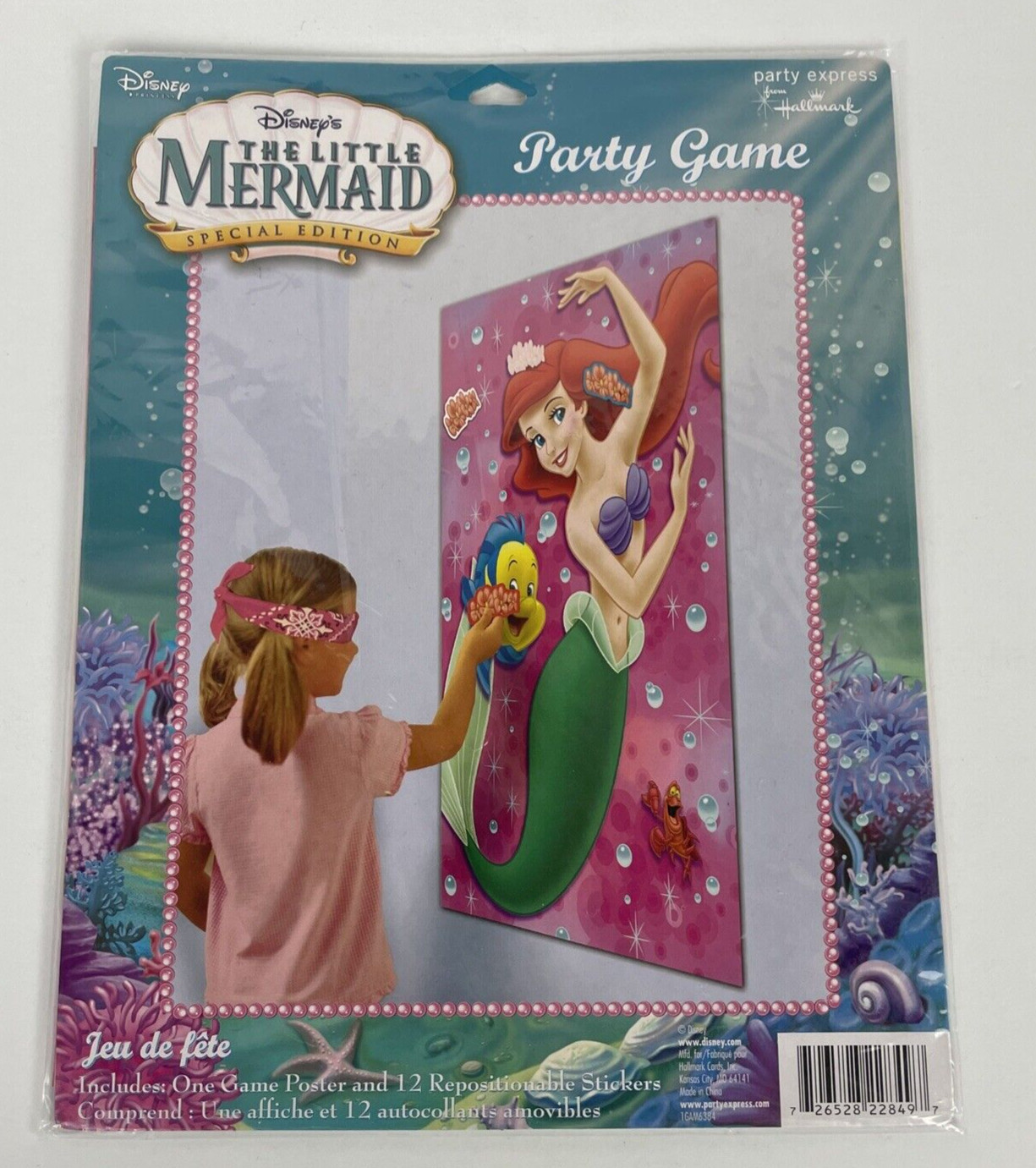 Disney Vintage Little Mermaid Original Party Game Hallmark New Ariel Stickers