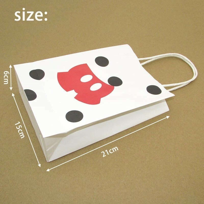 6 Pcs Set, mickey mouse paper Candy bags Kids Birthday Party Supplies