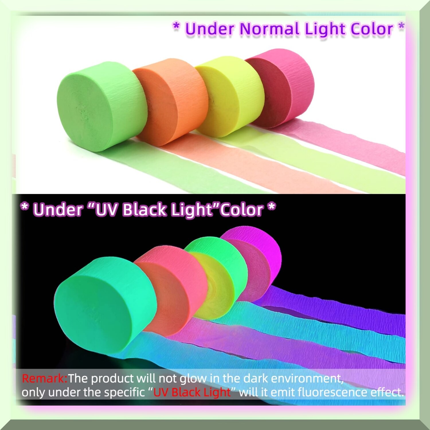 Neon Party Streamers for Blacklight Decorations