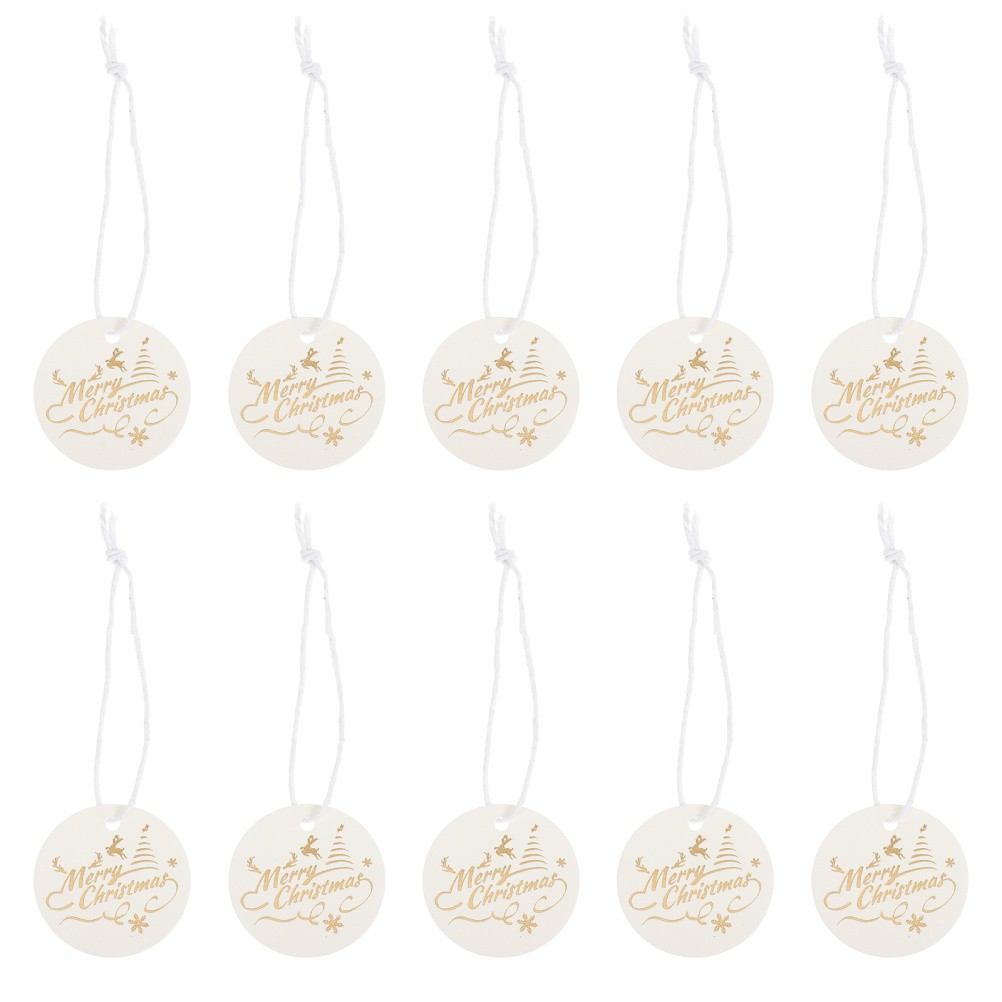 100Pcs White Paper Gift Tags for Christmas Durable Cardstock Hanging Decorations
