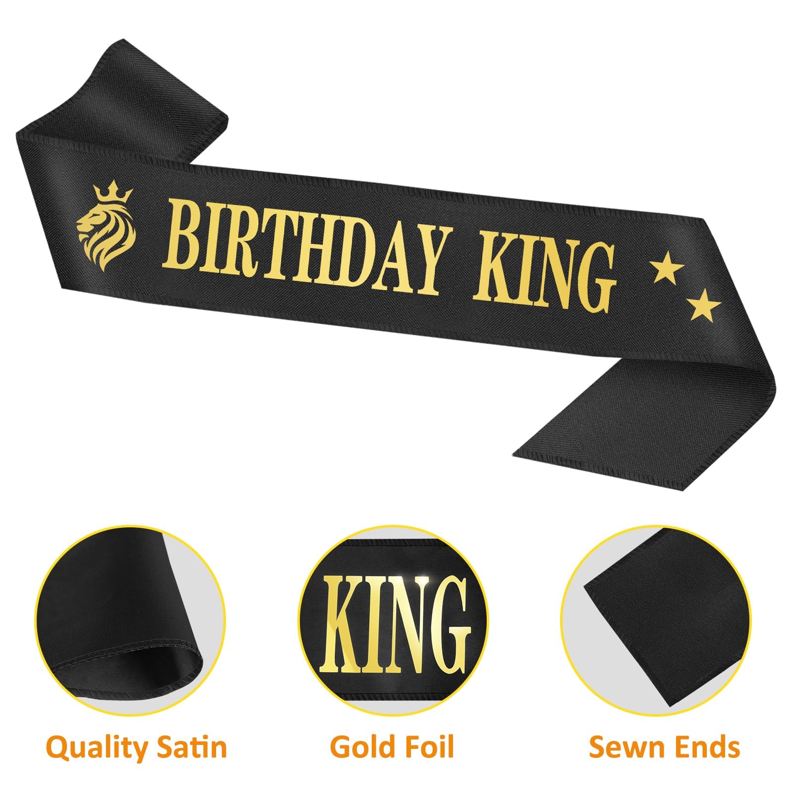 Asija Birthday Gifts for Men, Decorations One Size Fits Most, Gold