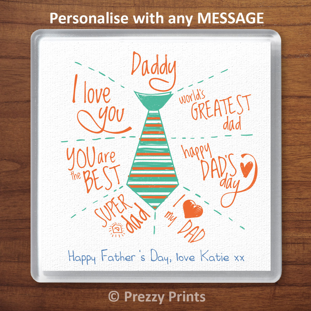 Personalised Fathers Day Best Daddy Drinks Coaster Gift For Dad Or Daddy