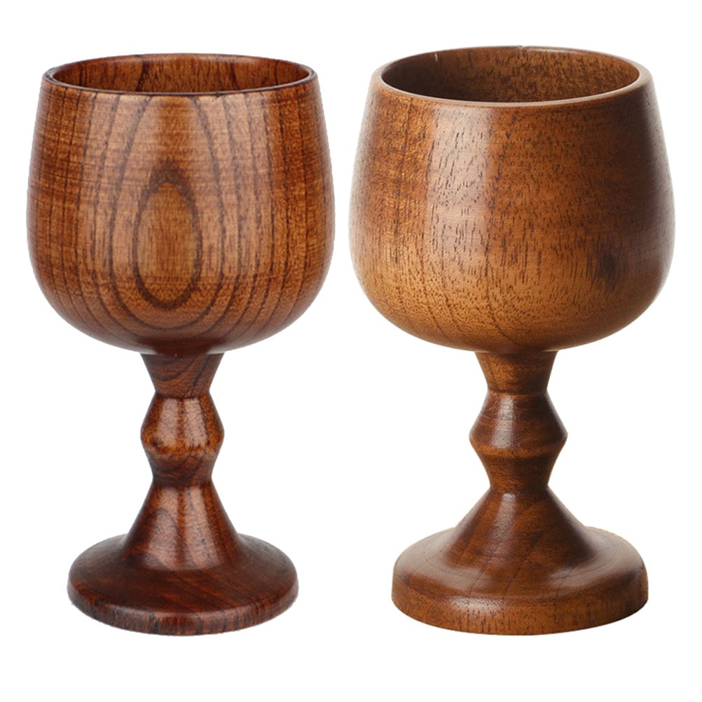 2 Pcs Wooden Cups for Drinking Whiskey Tumbler Glassware Drinkware