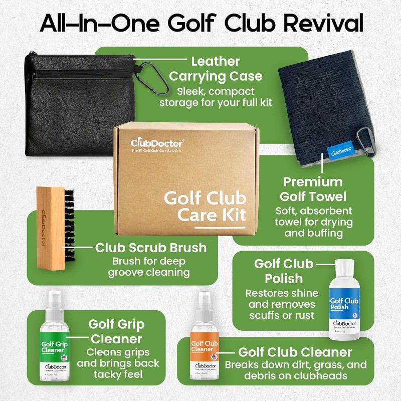 Club Doctor Golf Club Care Kit – Clean, Polish, and Restore Irons