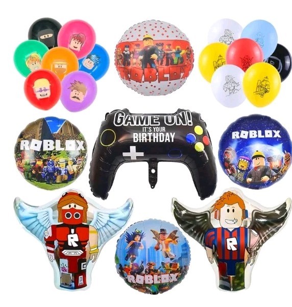 39Pcs Roblox Balloons 12” (32) Latex Birthday Party Decoration Supplies 7 Mylar