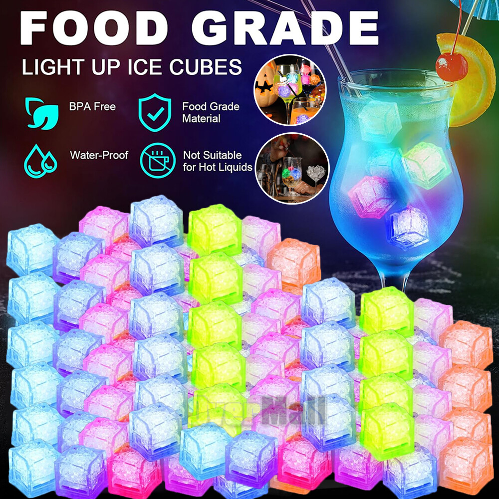 4-120x Light Up Ice Cube for Drinks Multi-Color LED Ice Cubes for Ice Cube Light