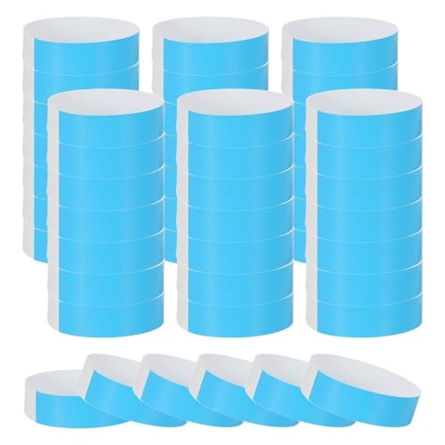 Pcs Paper Wristbands for Events, Waterproof Hand Bands Colorful 100 Neon Blue