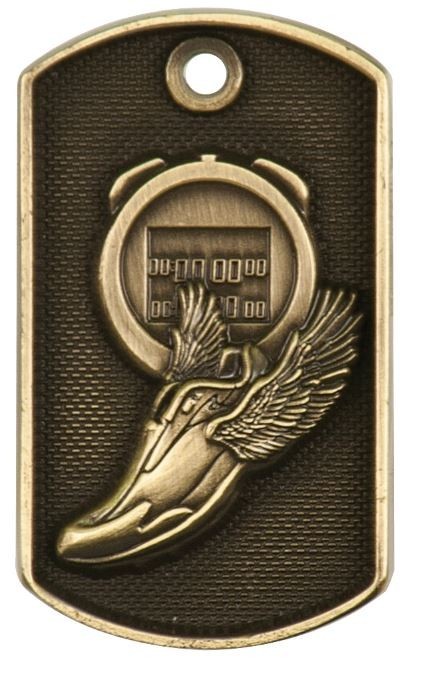 Track Runner Dog Tag Award Trophy W/Free Bead Chain FREE SHIPPING DT213