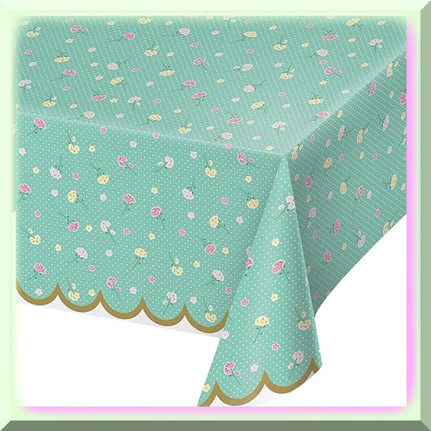 Colorful Floral Plastic Tablecloth 54×102 inches