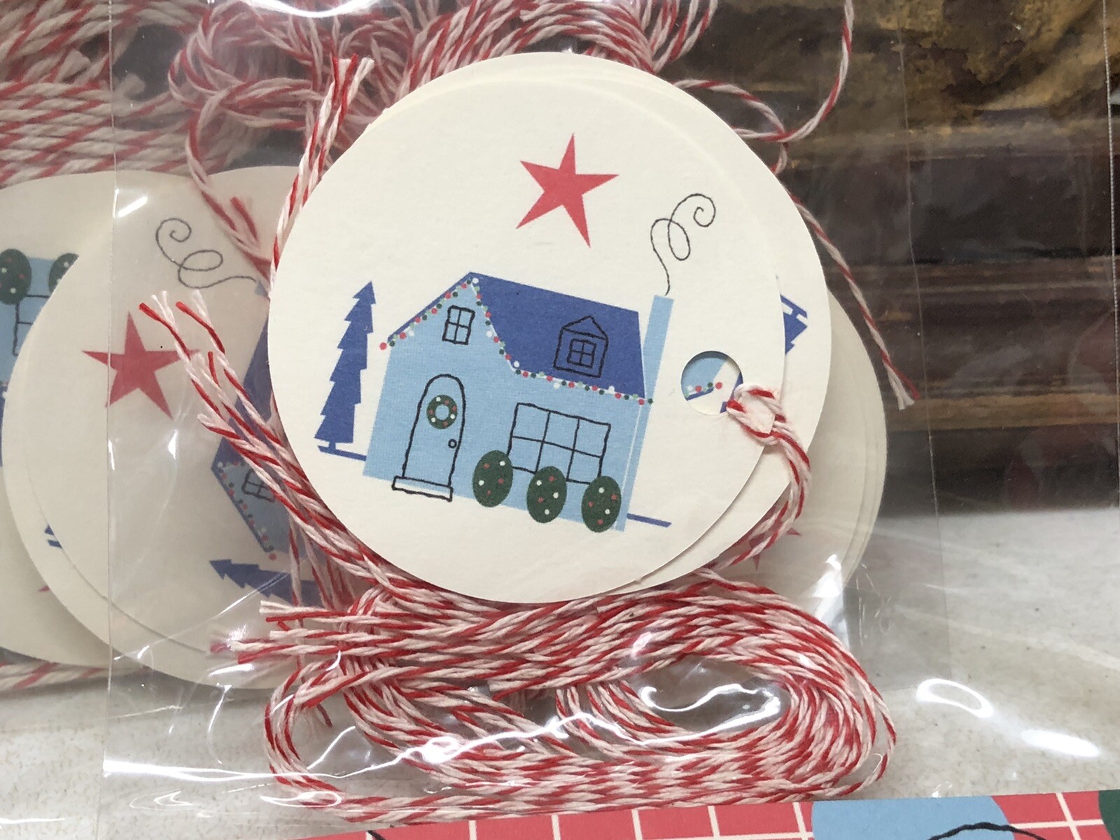 Lot of 5 Packs of 10 Holiday Gift Tags w/ Xmas Home by Running Rhino 50 Total