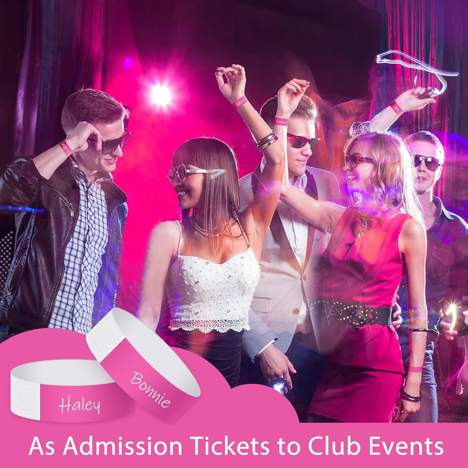 Paper Wristbands for Events 200 pcs Pink Party Wrist Bands Event Bracelets Ar…