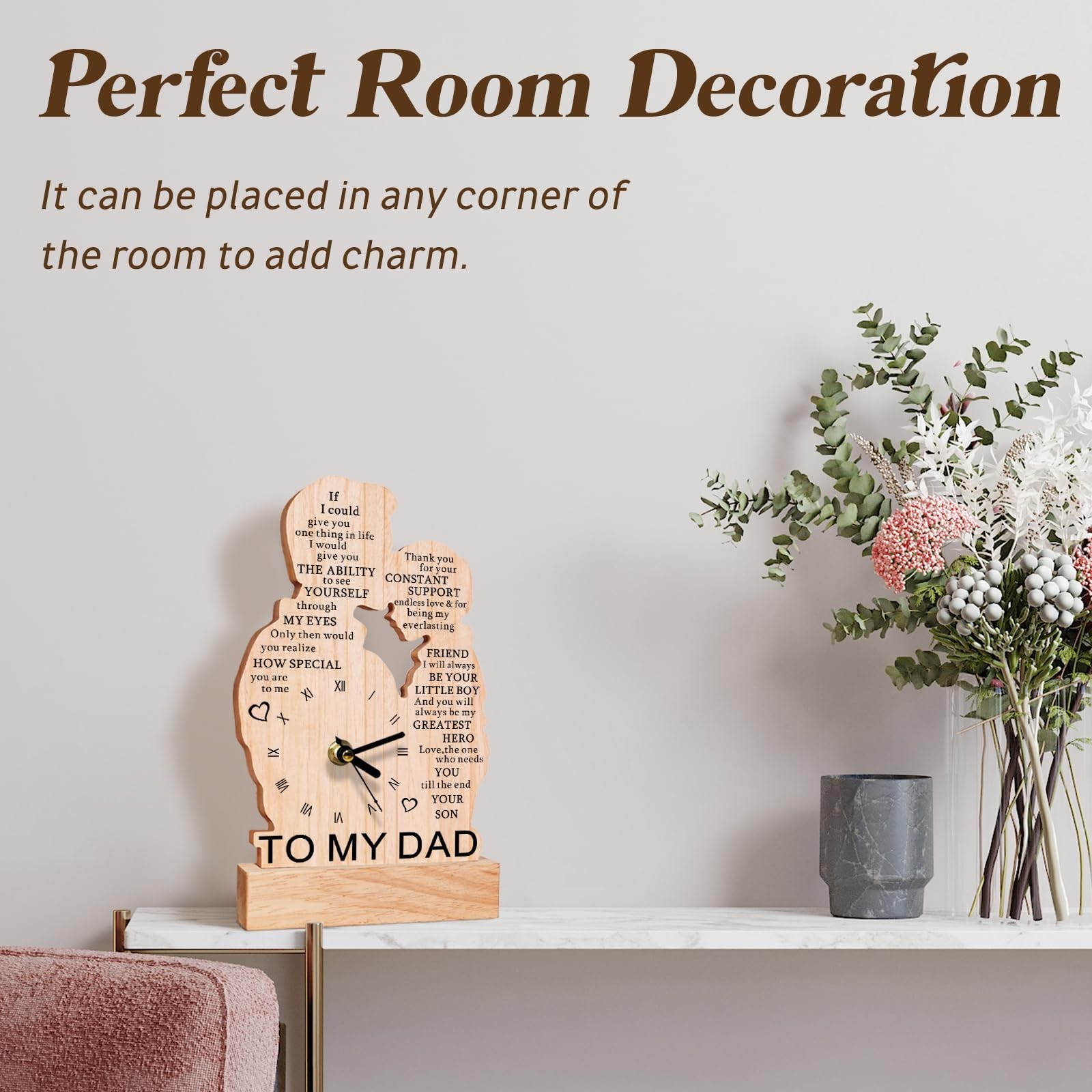 Dad Gifts from Son, Wooden Clock Gifts for Dads, Birthday Gift for Dad, Cool …