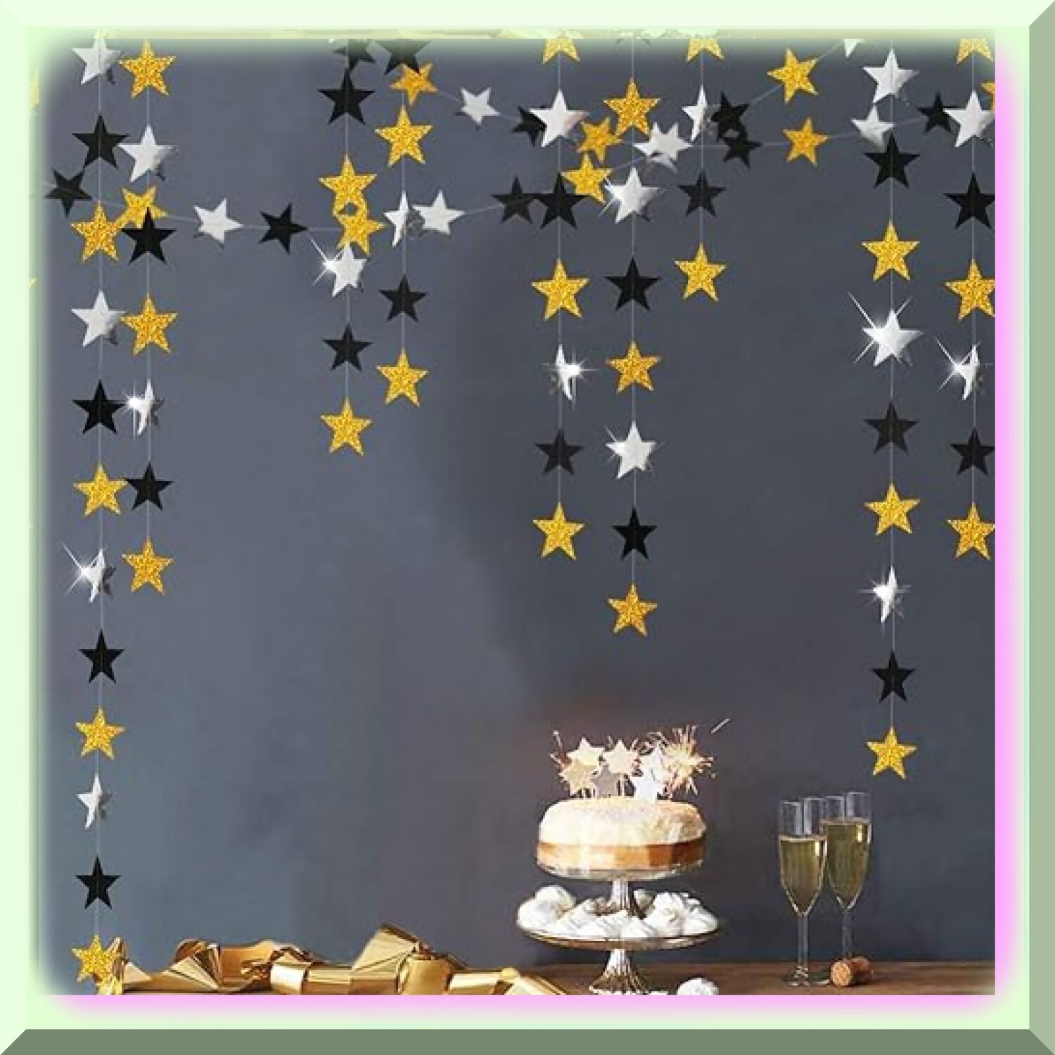 Night Sky Celebration Kit with Gold Stars and Streamers